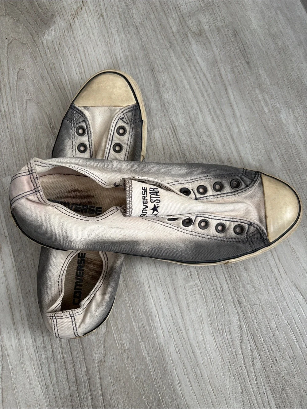 Converse mens  grey  and Cream Slip-On Low Tops